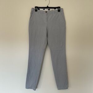 Boden Navy and White Pinstriped Ankle Pants 6 Casual Work Office Artsy